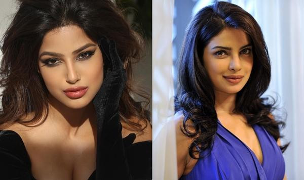 Nhiều người cho rằng Harnaaz thích trang điểm sao cho giống Priyanka. Ảnh: Instagram; IMDb.