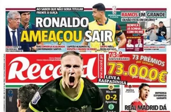 Ronaldo dọa rời World Cup? Ảnh: Record.