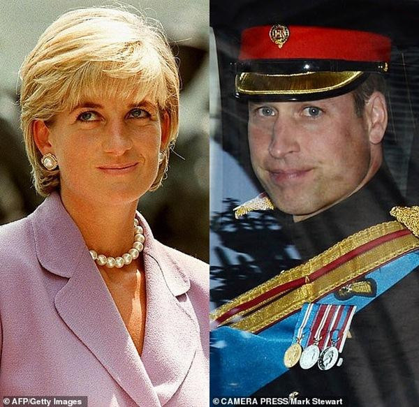 William khi rời buổi lễ (ảnh phải) - vẻ mặt cũng rất giống mẹ anh trong ảnh chụp khoảng năm 1997 (trái). Ảnh: Mark Stewart/ Camera Press; AFP/ Getty. William khi rời buổi lễ (ảnh phải) - vẻ mặt cũng rất giống mẹ anh trong ảnh chụp khoảng năm 1997 (trái). Ảnh: Mark Stewart/ Camera Press; AFP/ Getty.