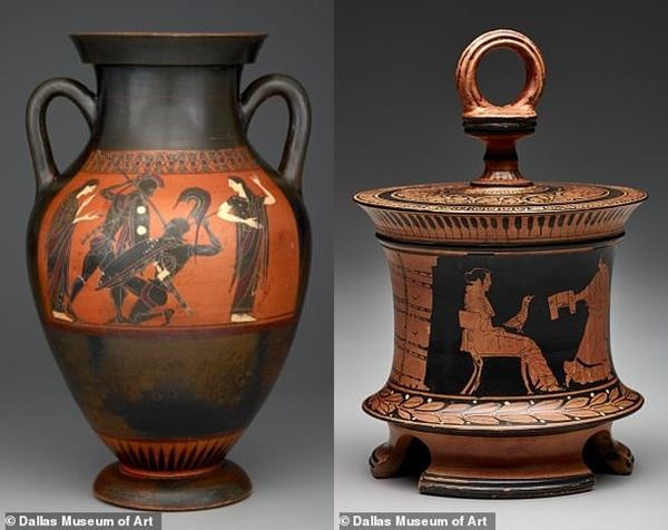 Hai trong số những đồ vật bị Brian đập vỡ. Ảnh: Viện bảo tàng Nghệ thuật Dallas.