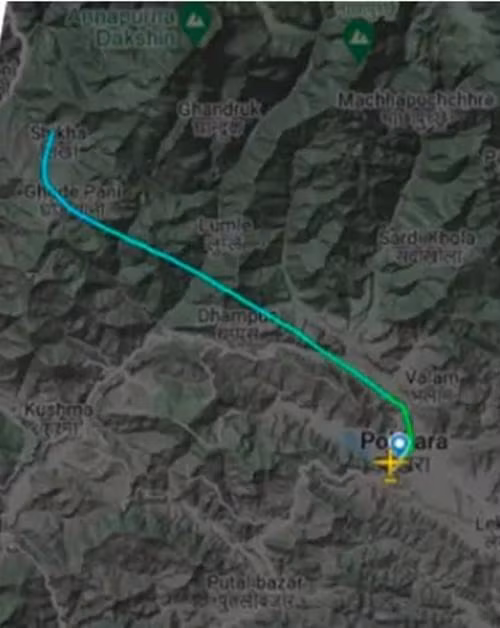 Đường bay của chiếc máy bay mất tích. Ảnh: FlightRadar24. Đường bay của chiếc máy bay mất tích. Ảnh: FlightRadar24.