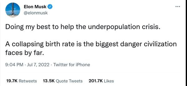 Phản ứng đầu tiên của Elon Musk (trên Twitter) sau khi lộ thông tin bí mật có con sinh đôi. (Ảnh chụp màn hình). Phản ứng đầu tiên của Elon Musk (trên Twitter) sau khi lộ thông tin bí mật có con sinh đôi. (Ảnh chụp màn hình).