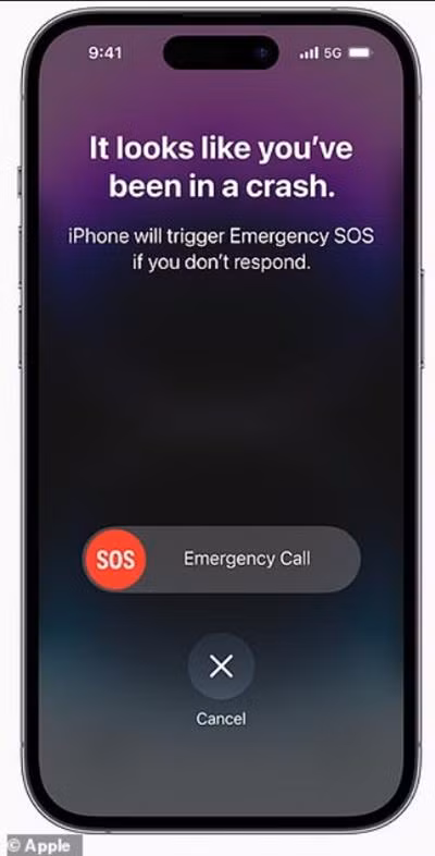 iPhone 14 có khả năng phát hiện va chạm, tai nạn. Ảnh: Apple. iPhone 14 có khả năng phát hiện va chạm, tai nạn. Ảnh: Apple.