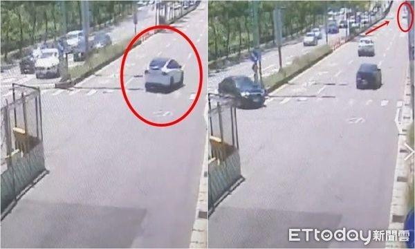 Xe của Lâm Chí Dĩnh đột ngột chuyển làn rồi va chạm. Ảnh: ET Today.