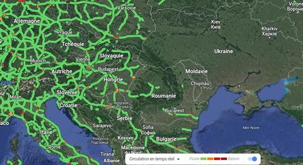 Google Maps tạm không hiển thị tình hình giao thông ở Ukraine để góp phần bảo vệ người dân (không ai xem được con đường nào đang có nhiều người dân tập trung hoặc di chuyển đến nơi an toàn). Ảnh: California18. Google Maps tạm không hiển thị tình hình giao thông ở Ukraine để góp phần bảo vệ người dân (không ai xem được con đường nào đang có nhiều người dân tập trung hoặc di chuyển đến nơi an toàn). Ảnh: California18.