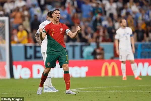 Ronaldo ăn mừng "nhầm". Ảnh: Getty.