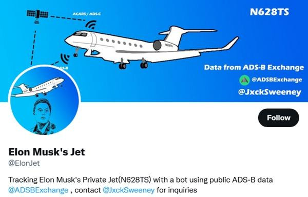 Tài khoản ElonJet của Jack Sweeney. (Ảnh chụp màn hình). Tài khoản ElonJet của Jack Sweeney. (Ảnh chụp màn hình).
