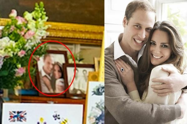 Có lẽ Nữ hoàng cũng thích bức ảnh tình cảm này của vợ chồng cháu trai lớn. Ảnh: Getty Images; Mario Testino/ Clarence House/ PA.