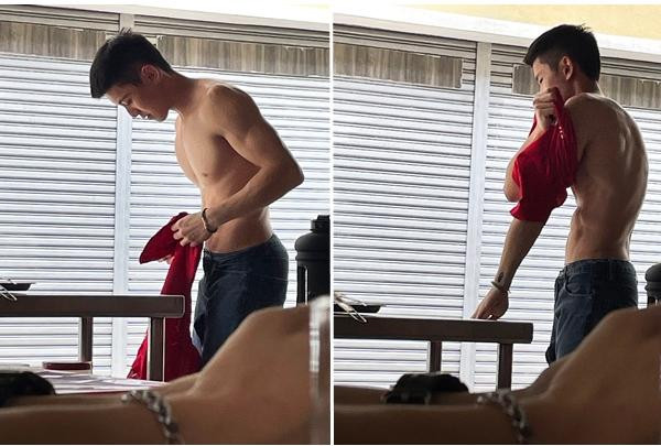 Thực khách ngẩn ngơ trước anh chủ quán, nhưng dù sao cũng kịp chụp ảnh lại. Ảnh: Basheng. Thực khách ngẩn ngơ trước anh chủ quán, nhưng dù sao cũng kịp chụp ảnh lại. Ảnh: Basheng.