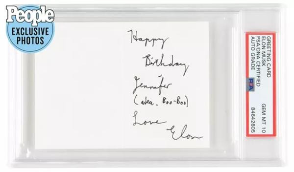 Bưu thiếp Musk từng tặng Gwynne. Ảnh: RR Auction. Bưu thiếp Musk từng tặng Gwynne. Ảnh: RR Auction.