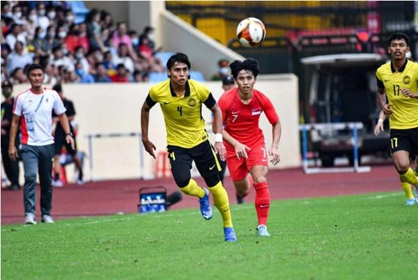 Một hình ảnh trong trận U23 Malaysia - U23 Singapore. Ảnh: Bernama Pic.