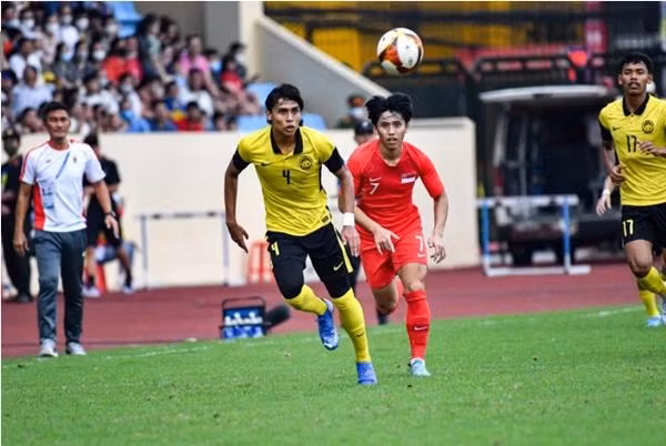 Một hình ảnh trong trận U23 Malaysia - U23 Singapore. Ảnh: Bernama Pic.