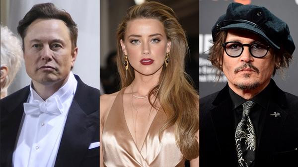 Chuyện tình Johnny Depp - Amber Heard - Elon Musk đã rất ồn ào. Ảnh: AP.
