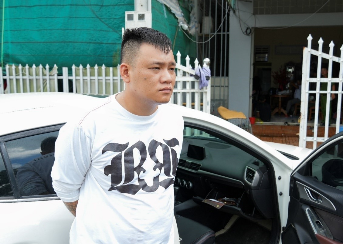 Lê Nguyễn Nhật Hoài khi mới bị bắt. Ảnh: T.P