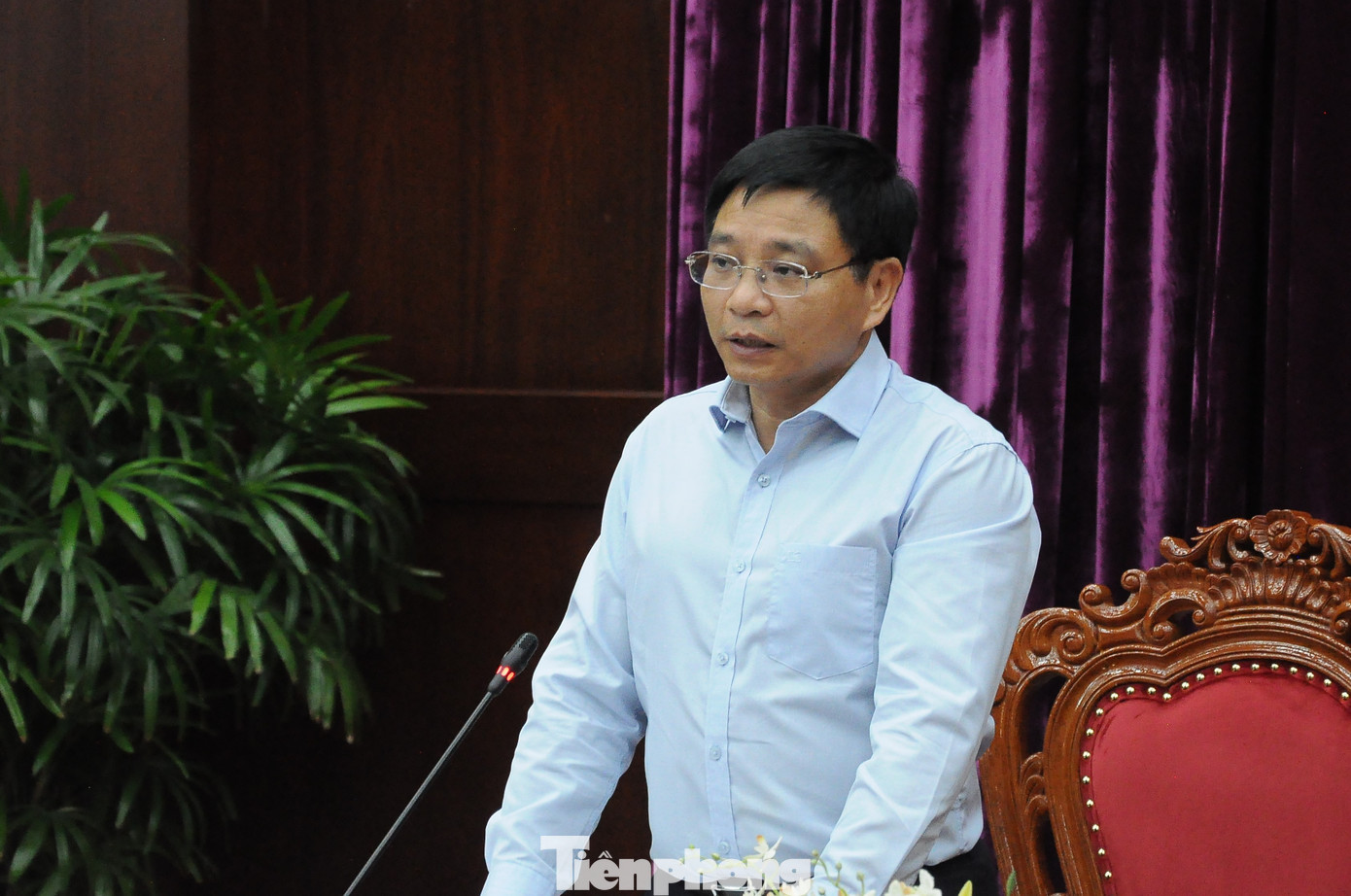 Bộ trưởng Nguyễn Văn Thắng phát biểu tại cuộc làm việc. Ảnh: Cảnh Kỳ.