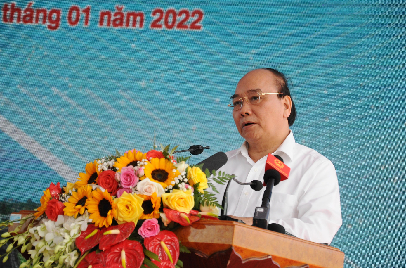 Chủ tịch nước Nguyễn Xuân Phúc phát biểu tại buổi lễ. Ảnh: Cảnh Kỳ