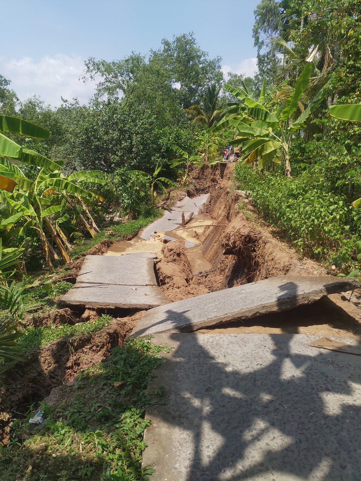 Hiện trường hai vụ sạt lở. Hiện trường hai vụ sạt lở.