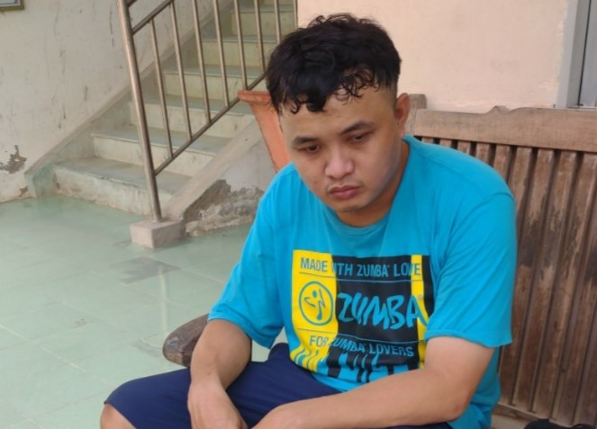 Trương Hoài Thương tại cơ quan công an. Trương Hoài Thương tại cơ quan công an.