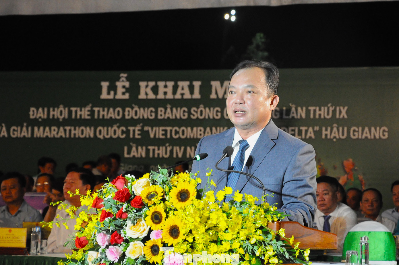 Phó Chủ tịch UBND tỉnh Hậu Giang Nguyễn Văn Hòa - Trưởng Ban tổ chức phát biểu khai mạc. Ảnh: CK.