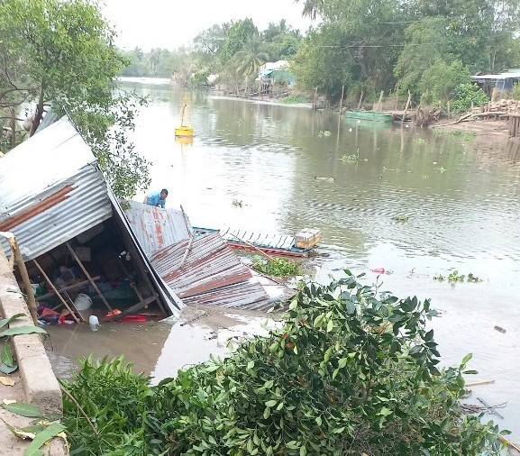 Hiện trường vụ sạt lở.