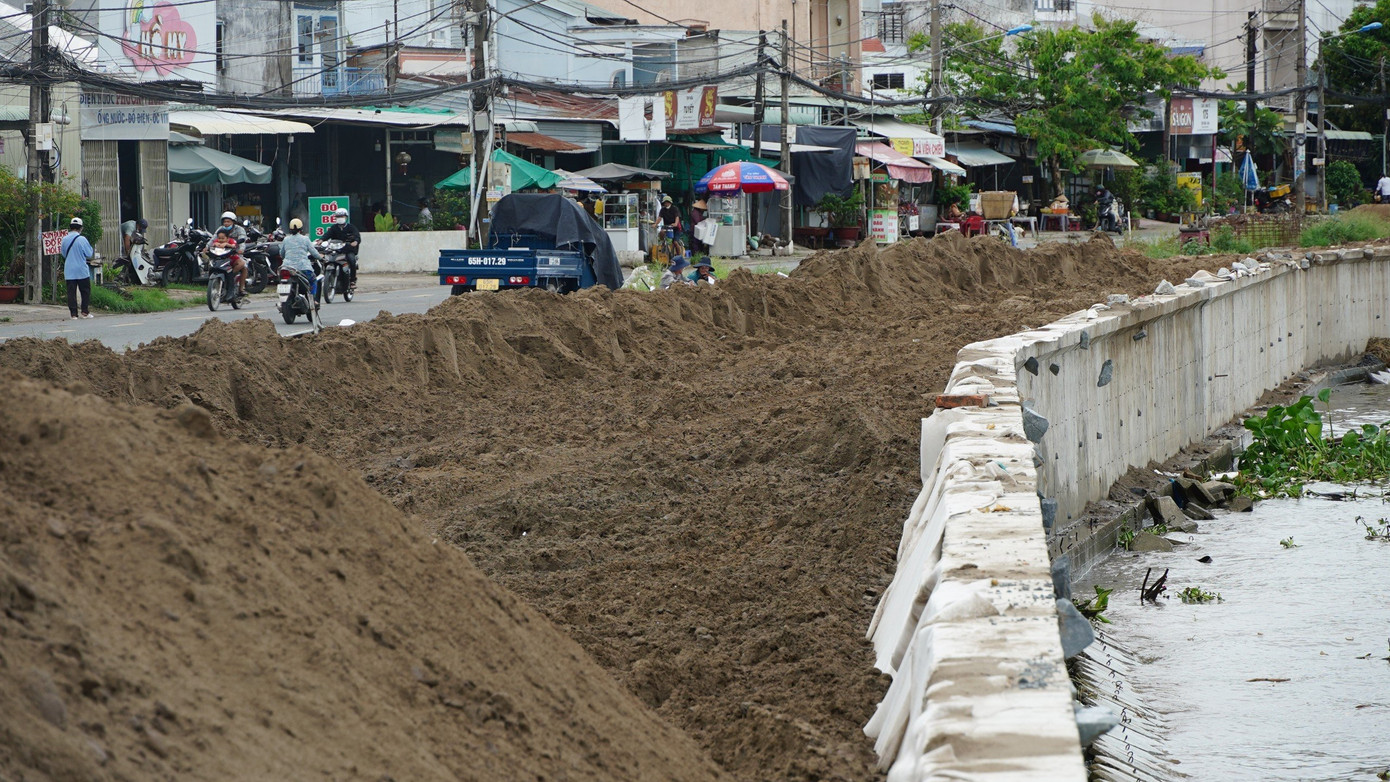 Dự án Kè bờ sông Cần Thơ đoạn qua phường An Bình, quận Ninh Kiều.