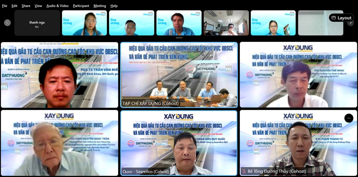 Hội thảo diễn ra bằng hình thức trực tuyến. Ảnh: Tạp chí Xây dựng.