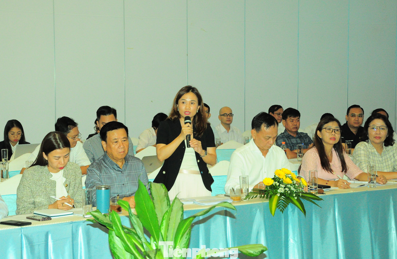 Bà Chu Thị Vân Anh - Phó Chủ tịch kiêm Tổng Thư ký Hiệp hội Bia - Rượu - Nước giải khát Việt Nam nêu ý kiến. Ảnh: CK.