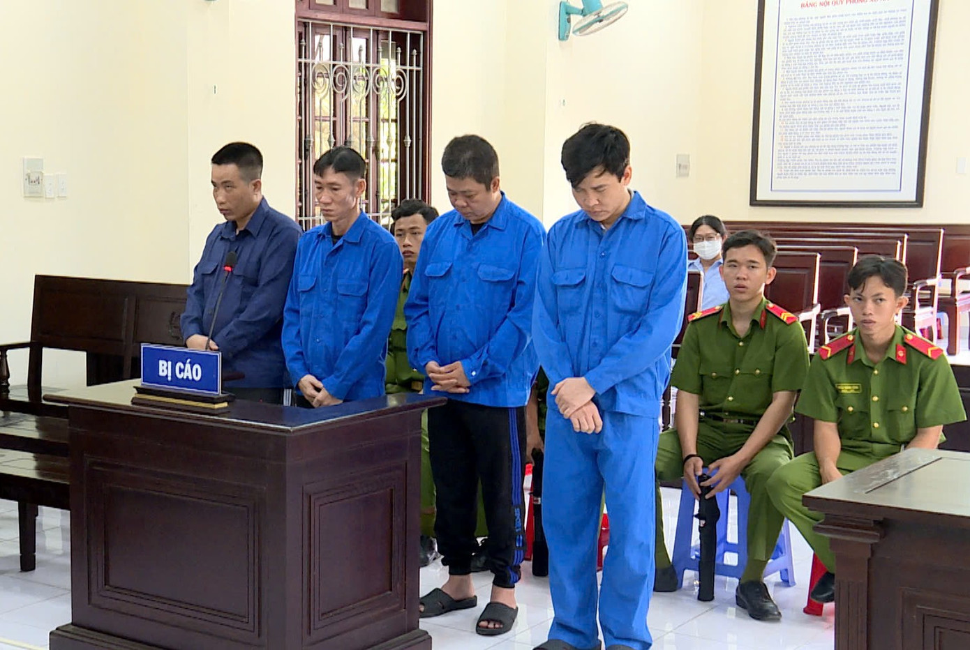 Các bị cáo tại tòa. Các bị cáo tại tòa.