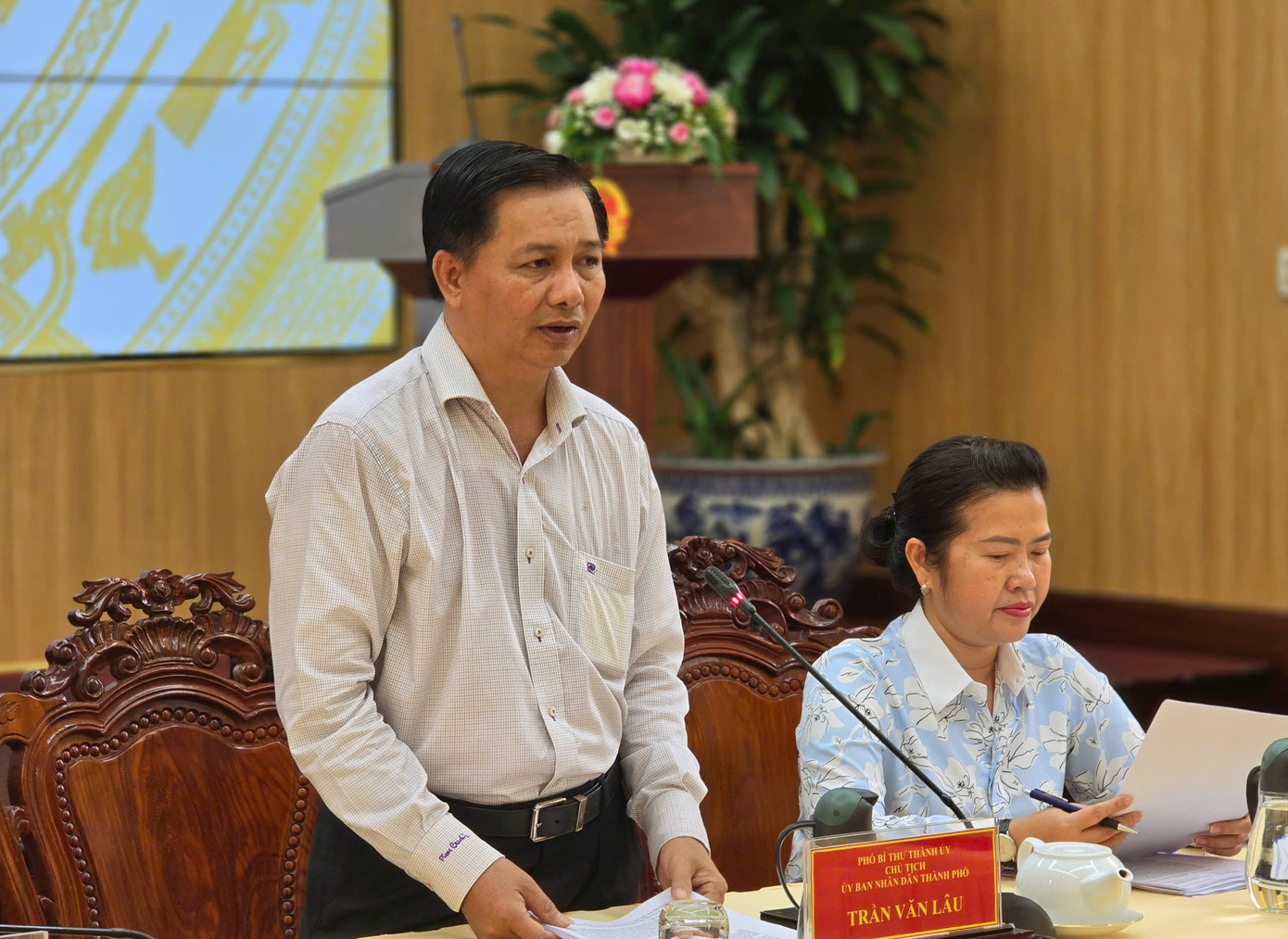 Chủ tịch UBND TP. Cần Thơ Trần Văn Lâu phát biểu. Ảnh: CK