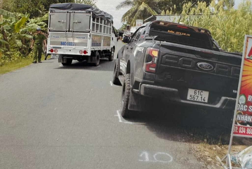 Hiện trường vụ tai nạn được dựng lại.