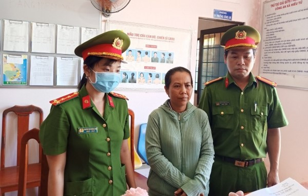 Nguyễn Thị Mỹ Diện tại cơ quan công an. Ảnh: Trọng Phương. Nguyễn Thị Mỹ Diện tại cơ quan công an. Ảnh: Trọng Phương.