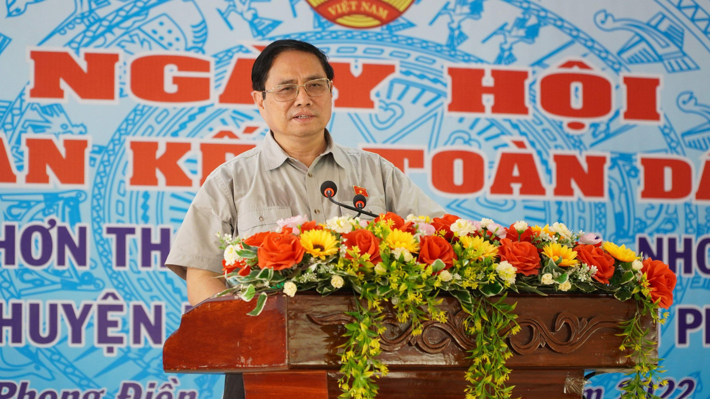 Thủ tướng Phạm Minh Chính phát biểu tại ngày hội. Thủ tướng Phạm Minh Chính phát biểu tại ngày hội.