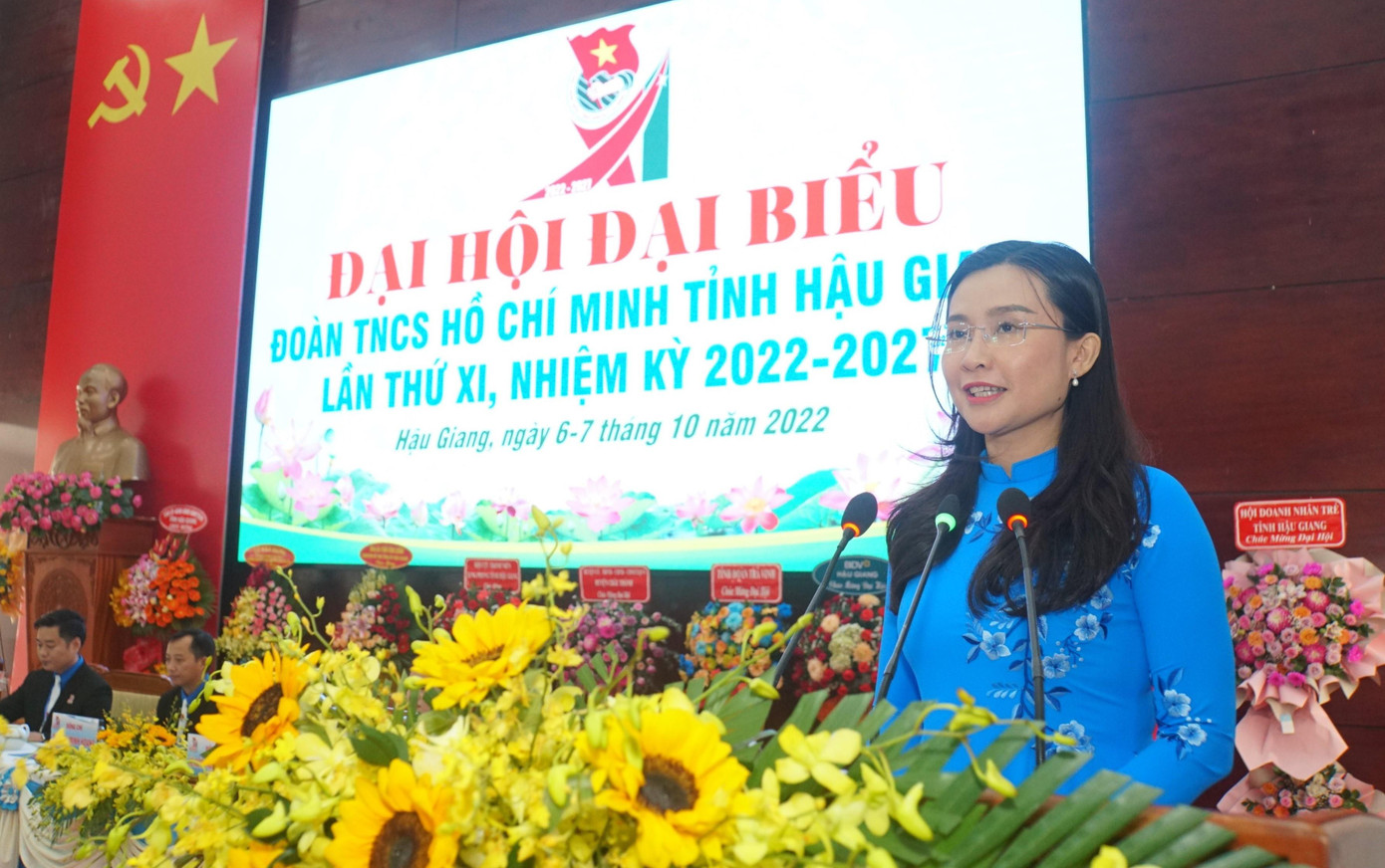 Bí thư Trung ương Đoàn Nguyễn Phạm Duy Trang phát biểu tại Đại hội.