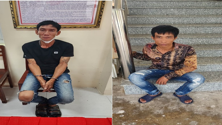 Hai đối tượng Lý Minh Chánh (trái) và Nguyễn Quốc Thanh.