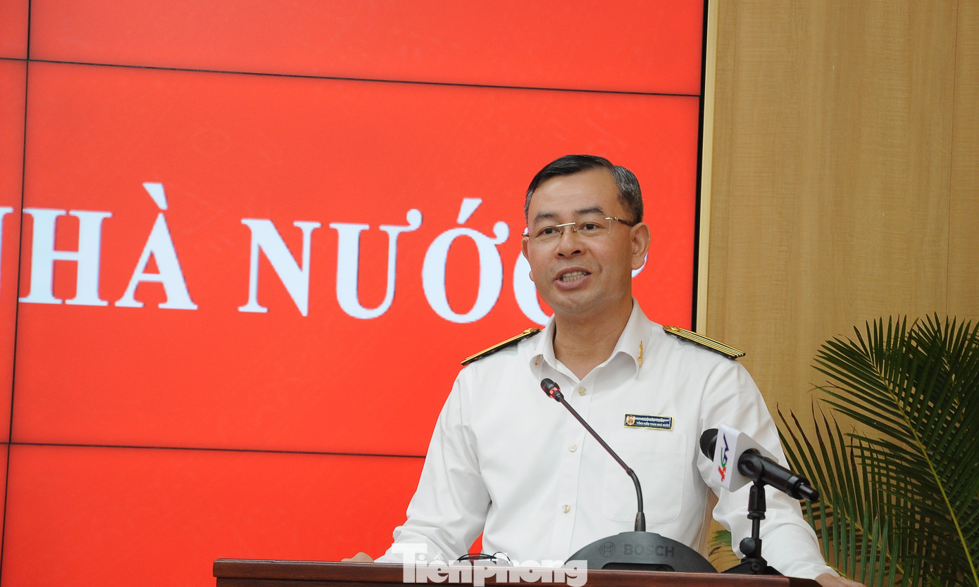 Tổng KTNN - Ngô Văn Tuấn phát biểu tại hội nghị. Ảnh: CK