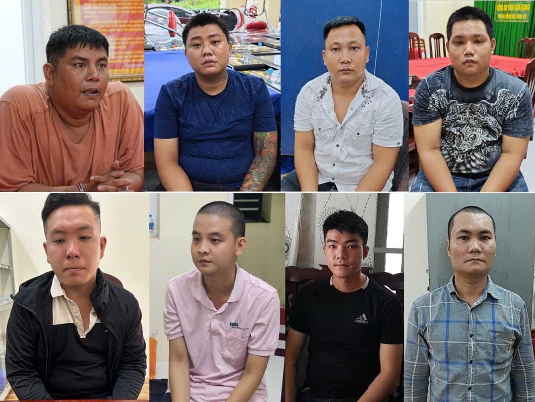 Nhóm đối tượng cùng hung khí gây án. Nhóm đối tượng cùng hung khí gây án.