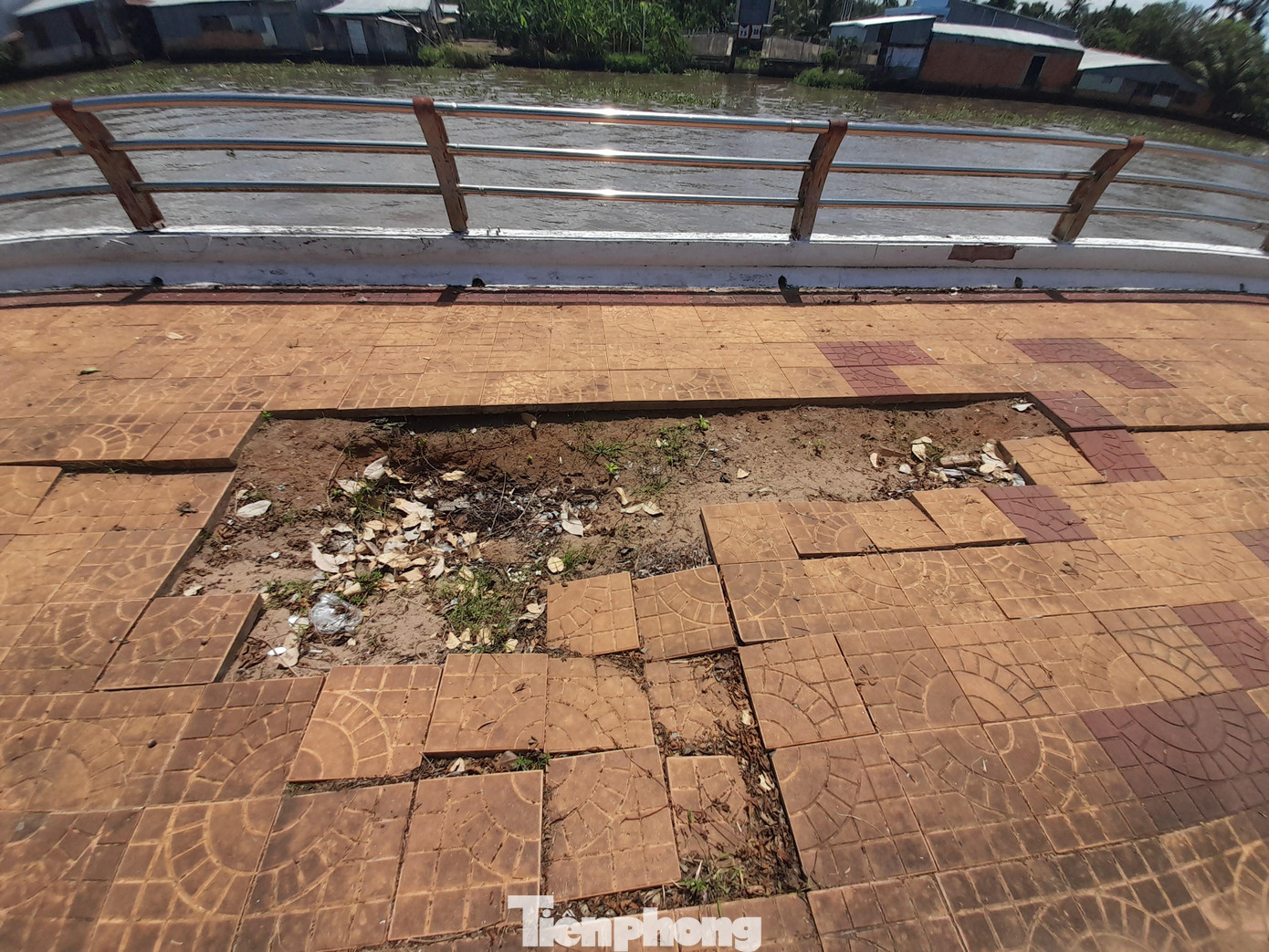 Bờ kè kênh Xà No đoạn qua xã Vị Đông, huyện Vị Thủy đã xuống cấp nhiều điểm.