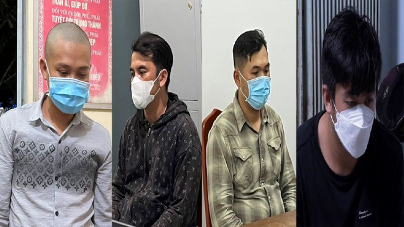 Bốn đối tượng bị tạm giữ.