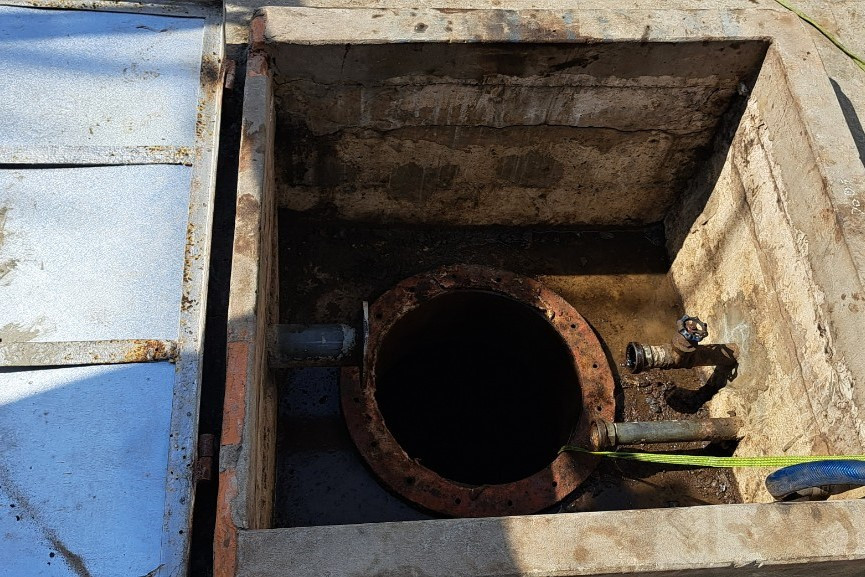 Bồn chứa xăng, nơi xảy ra tai nạn.