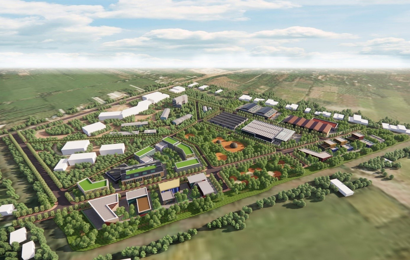 Phối cảnh Khu công nghệ số tỉnh Hậu Giang. Phối cảnh Khu công nghệ số tỉnh Hậu Giang.