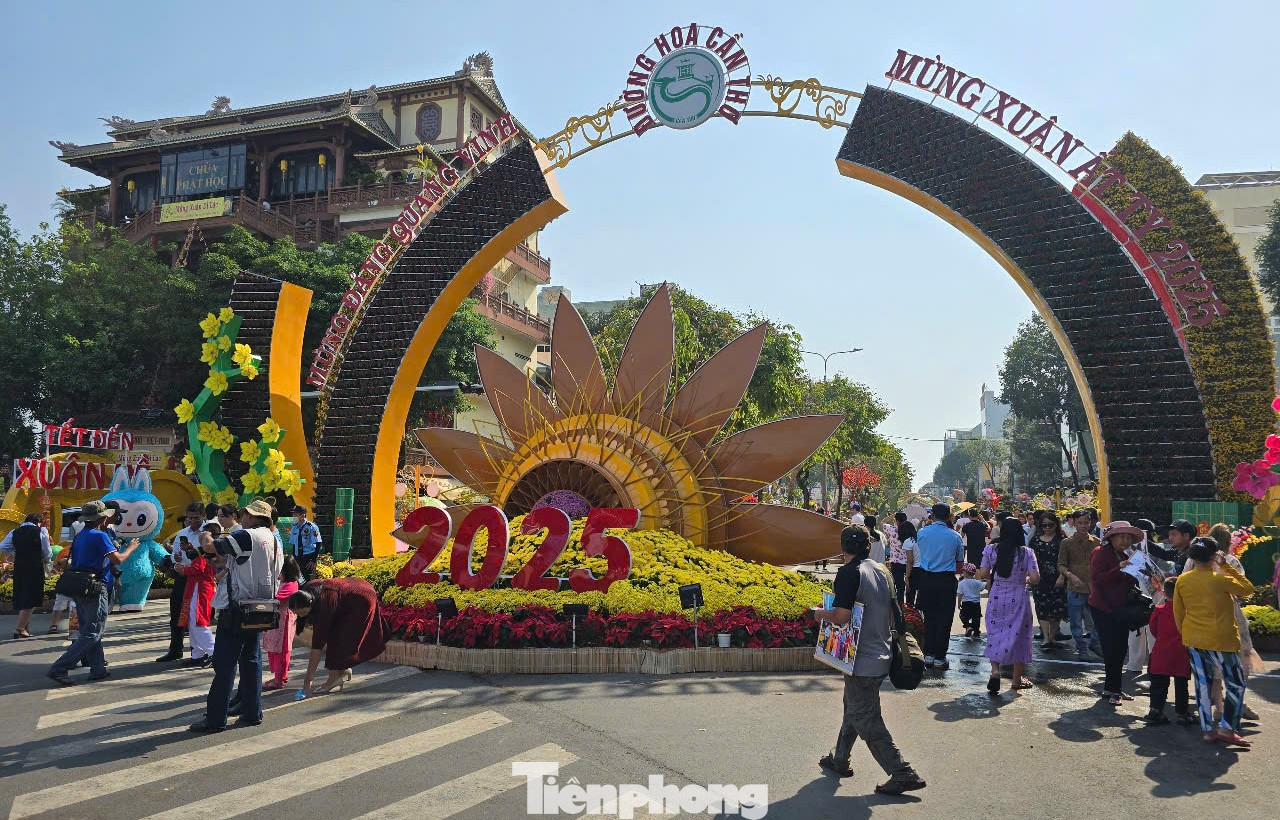 Đường hoa nghệ thuật Cần Thơ được tổ chức tại đường Võ Văn Tần - Nguyễn Thái Học (quận Ninh Kiều), dài hơn 300m.