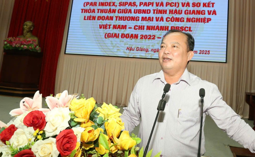 Ông Nguyễn Văn Hòa – Phó Chủ tịch Thường trực UBND tỉnh Hậu Giang phát biểu.