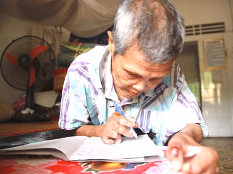 Cụ thơ Phạm Dương Mềm. Ảnh: nguyễn huy