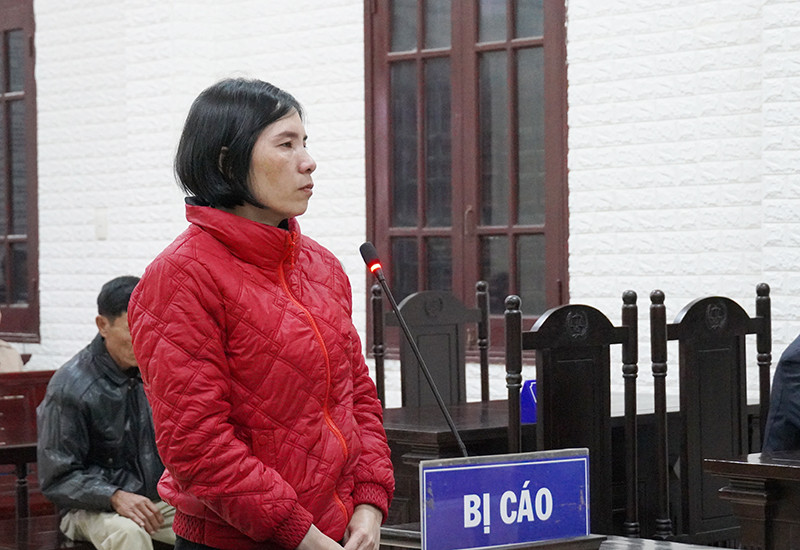 Bị cáo Nguyễn Thị Loan tại phiên toà sơ thẩm.