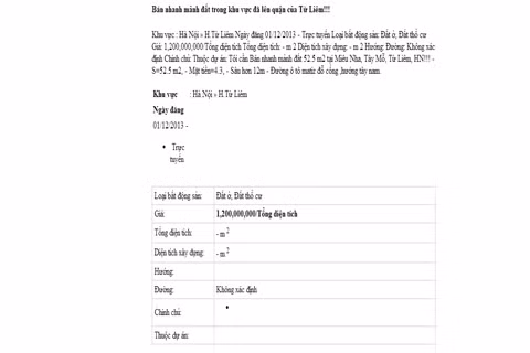 Trên nhiều diễn đàn, rao bán nhà đất từ khóa “Từ Liêm lên quận” xuất hiện nhan nhản. Trên nhiều diễn đàn, rao bán nhà đất từ khóa “Từ Liêm lên quận” xuất hiện nhan nhản
