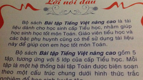 Bộ sách Bài tập Tiếng Việt nâng cao nhằm giúp học sinh học tốt môn Toán