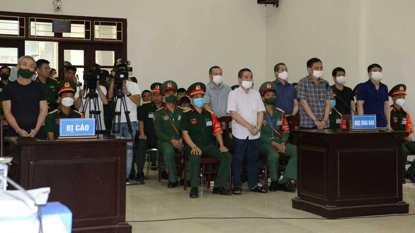 Các bị cáo tại phiên tòa. Các bị cáo tại phiên tòa.