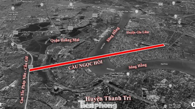 Vị trí dự kiến xây dựng cầu Ngọc Hồi. Ảnh: Hoàng Mạnh Thắng Vị trí dự kiến xây dựng cầu Ngọc Hồi. Ảnh: Hoàng Mạnh Thắng
