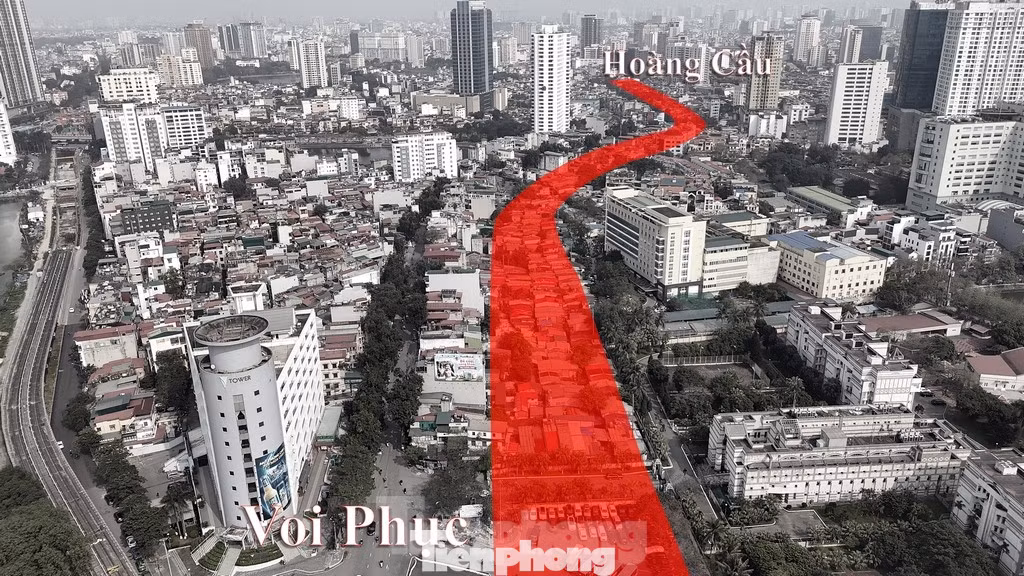 Tuyến đường Vành đai 1 đoạn Hoàng Cầu - Voi Phục. Ảnh: Hoàng Mạnh Thắng