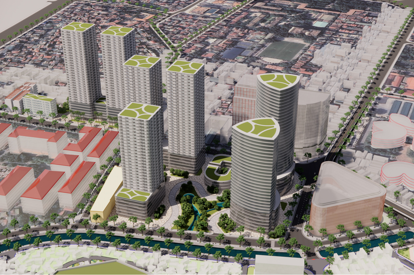 Phối cảnh khu tập thể Kim Liên sau cải tạo